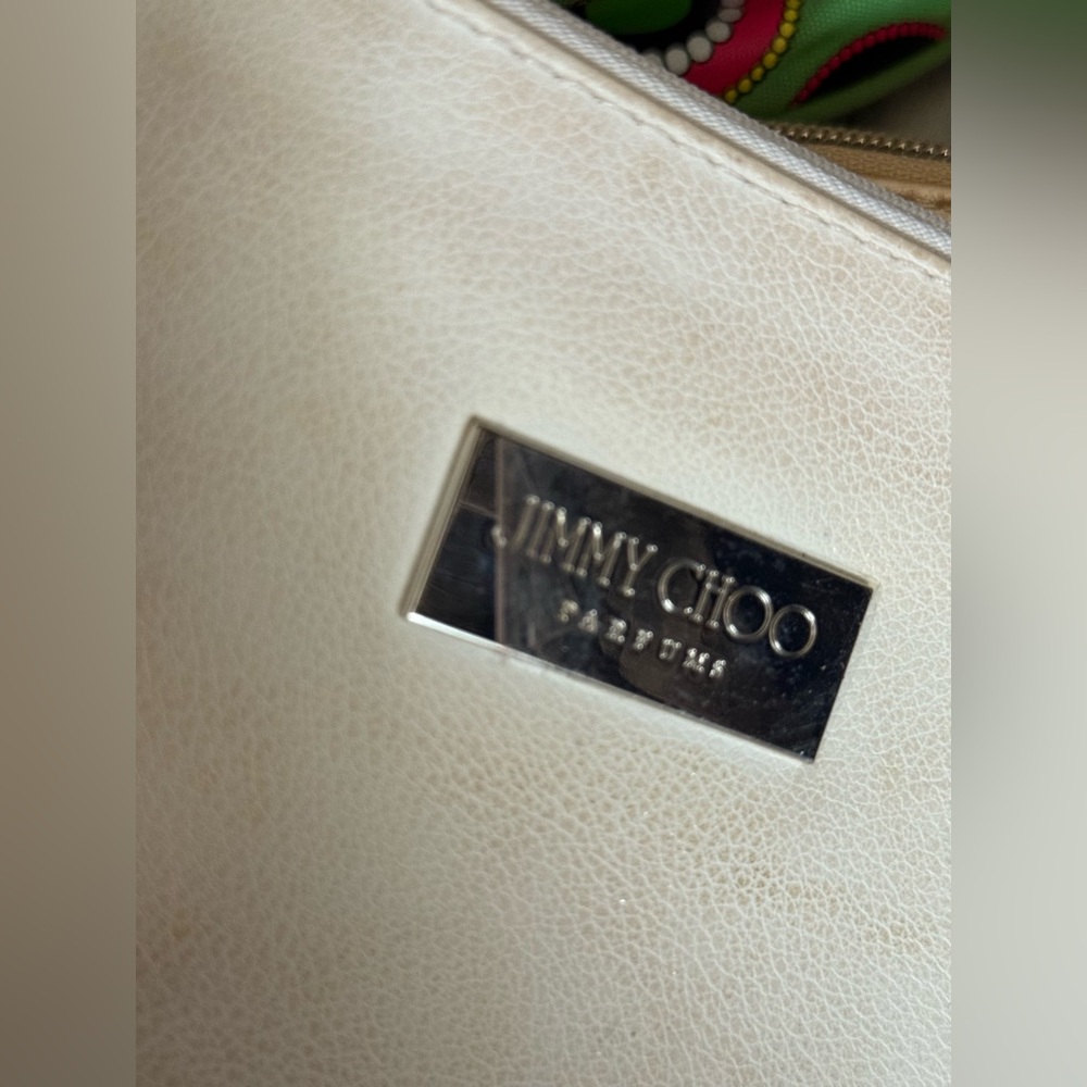 Jimmy Choo White Leather Clutch
